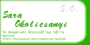 sara okolicsanyi business card